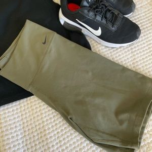 Army green Nike bike shorts